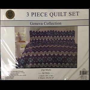 King Size Quilt  with Pillow Shams NIB